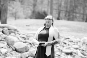 waiting for the couple to arrive